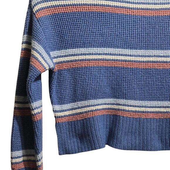 Arizona Jean Co. Women's Blue Striped Cropped Sweater Size XL - Picture 3 of 6